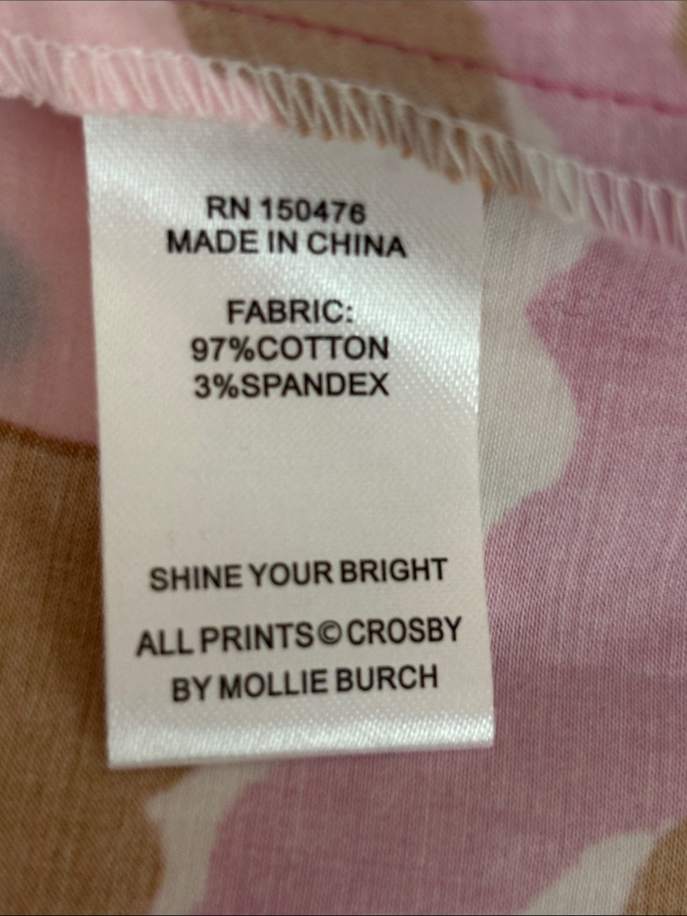 Crosby by Mollie Burch Ines Abstract Floral Blouse Pink Size Large - Picture 7 of 8